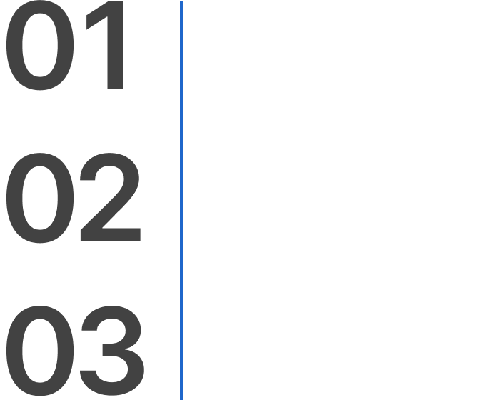 01 お客様の“創りたい”をカタチにする 02 額縁一つにも、素材にもこだわる 03 トレンドを押さえた新しいご提案